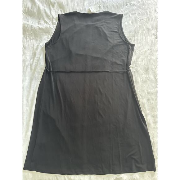 NWT H&M Little Black Dress Belt Career Work Summer Casual Slinky High Neck Large - Picture 5 of 8